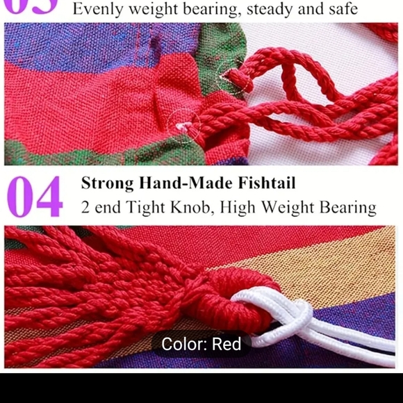 New Chinese hammock with travel bag.  Good for home beach etc - Picture 4 of 6